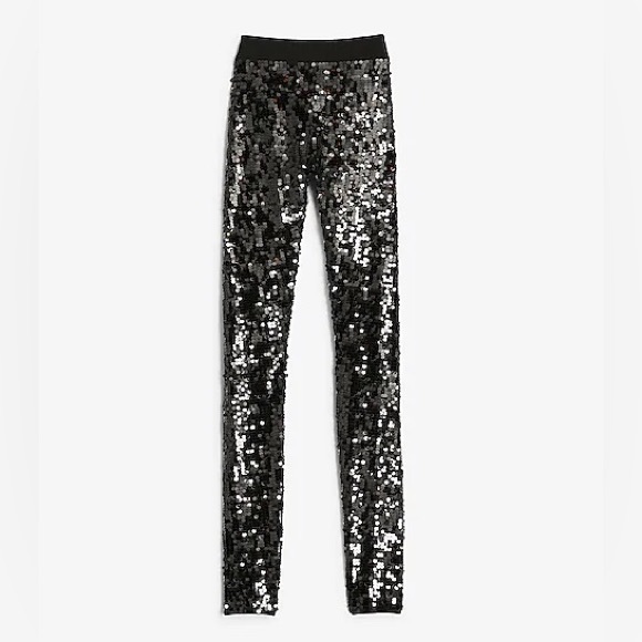 EXPRESS High Waisted Sequin Leggings - Picture 3 of 8